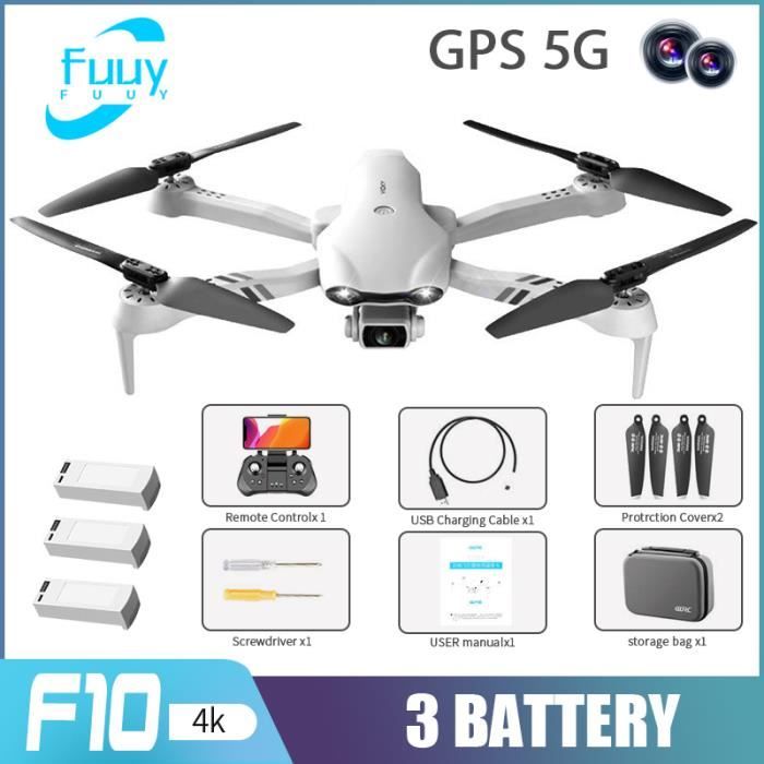 F10-GPS-4K-3B-Drone F10 avec caméra HD 4K pour touristes, GPS, WiFi 5G ...