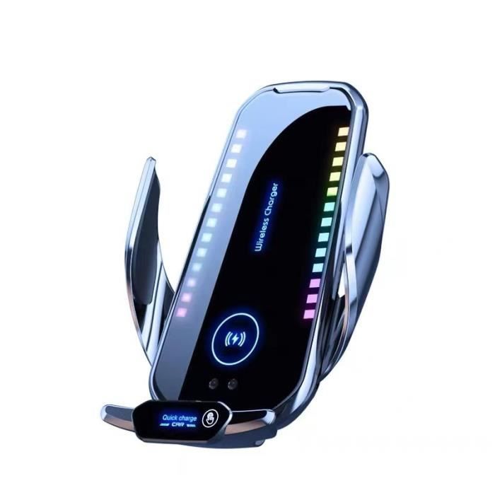 Support Téléphone Voiture Avec Chargeur Sans Fil 15W - Rotation 360° - Fixation Tableau De Bord Ou Aération