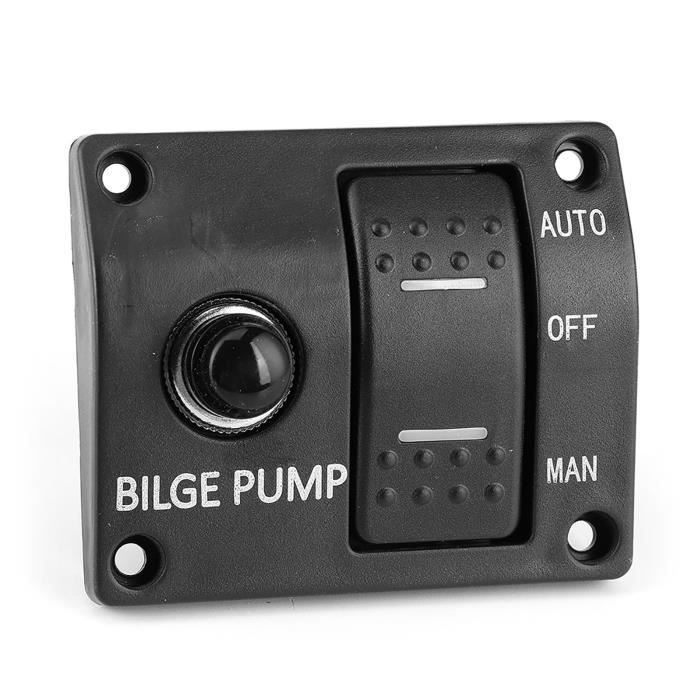 Panneau De Commande Pompe De Cale 3 Voies - 12V/24V DC - Interrupteur MAN/OFF/AUTO Avec Fusible Intégré - Pour Bateau