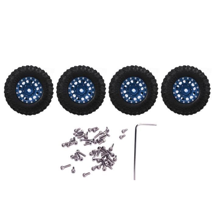 Lot De 2 Roues RC échelle 1/64 Avec Pneus - Pour Modèles De Voitures Miniatures, Installation Facile, Matériau Robuste PP