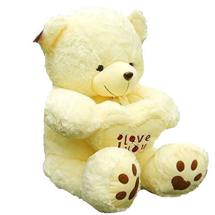 Peluche F62I3 80cm I Love You U g ant Grand norme gros nounours