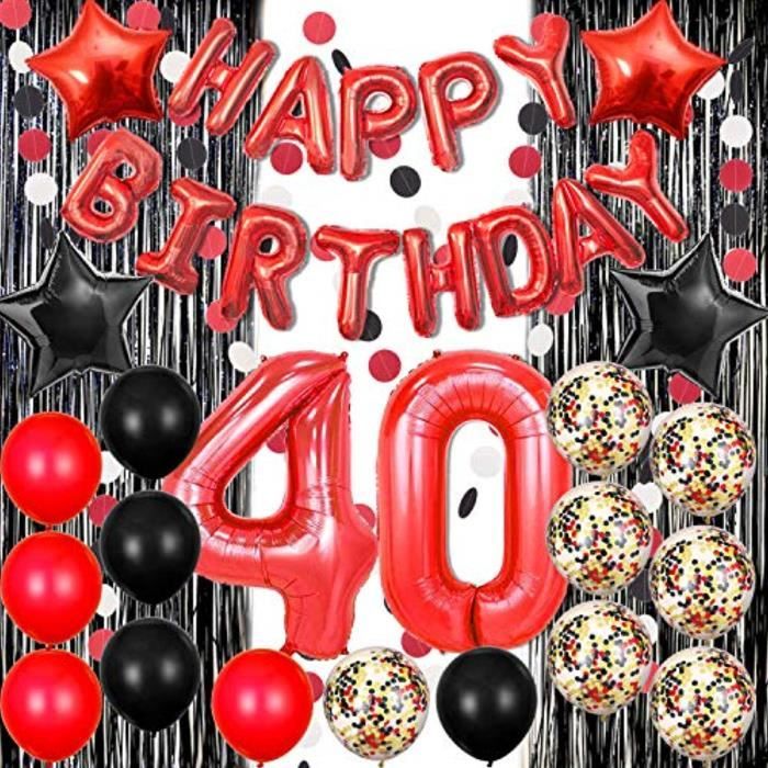Decoration Anniversaire Rouge Et Noir Cdiscount