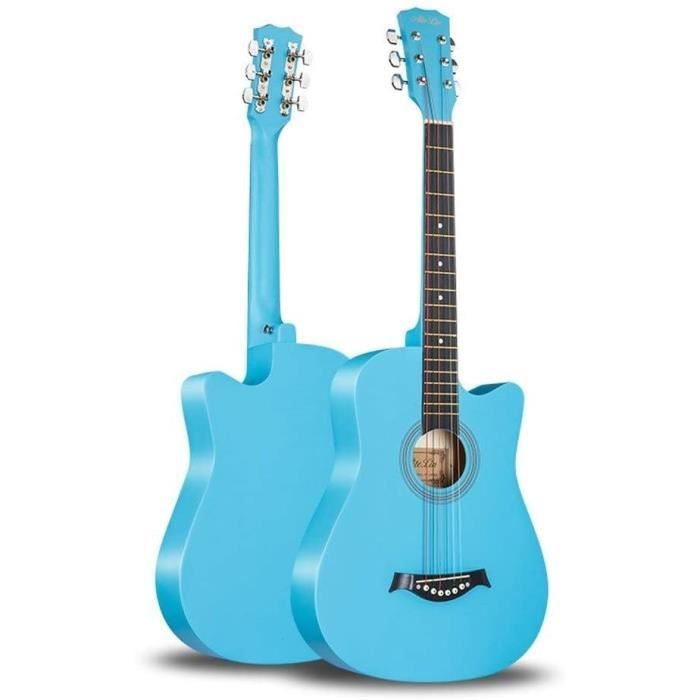 Winzz Guitare Folk Adulte Blue 41 Pouces, 4/4 Guitare Acoustique