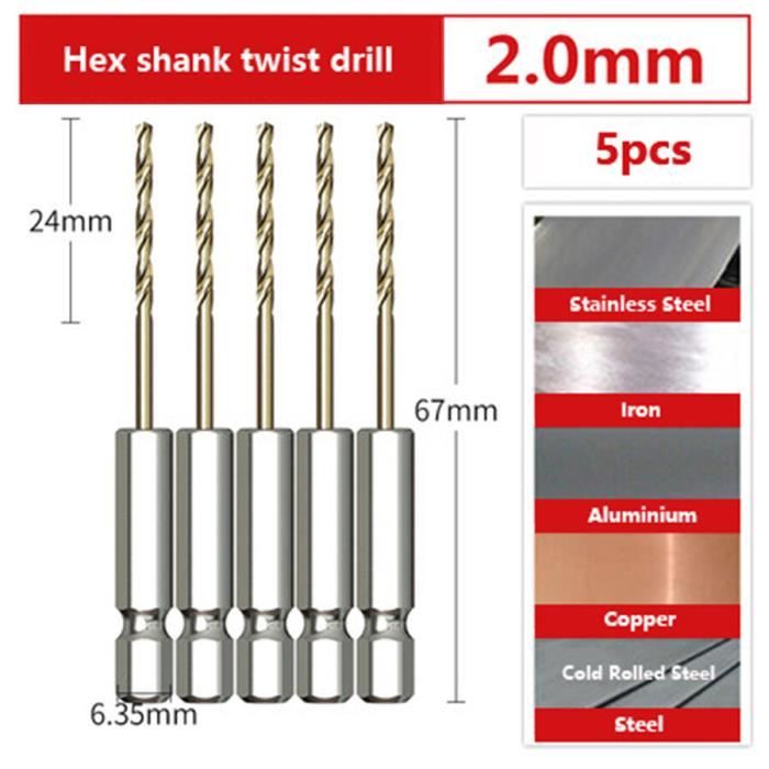 Lot De 10 Forets Hélicoïdaux 0.7mm – Acier Rapide M2, Pointe 135°, Pour Métaux (Acier, Inox, Aluminium)