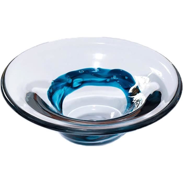 Plateau De Service En Verre Vintage – Motif Fleuri, Style Asiatique/oriental (années 90)