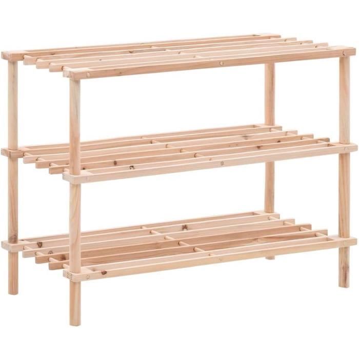 Étagère à Chaussures Pliable En Bambou - Rangement Entrée/Couloir 50x25x41 Cm