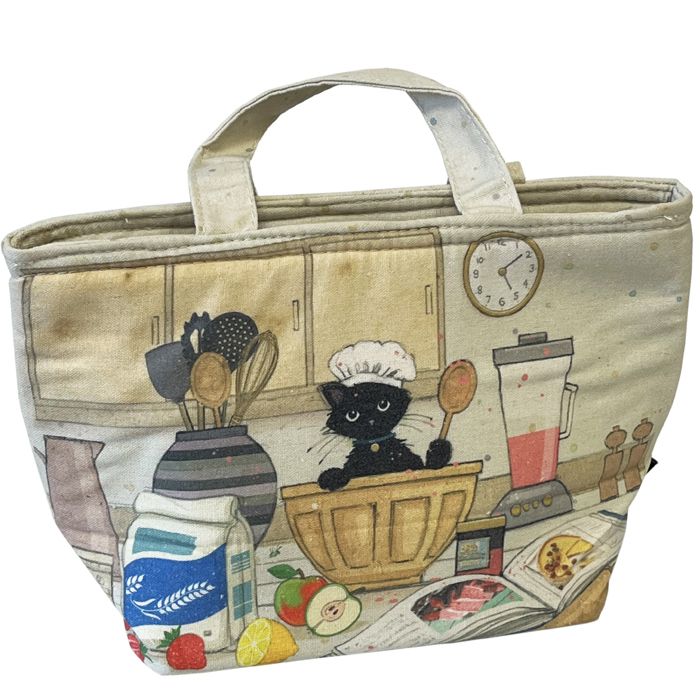 Comparer les prix de Sac Isotherme - KIUB - Chat pâtissier - Forme trapèze - Blanc