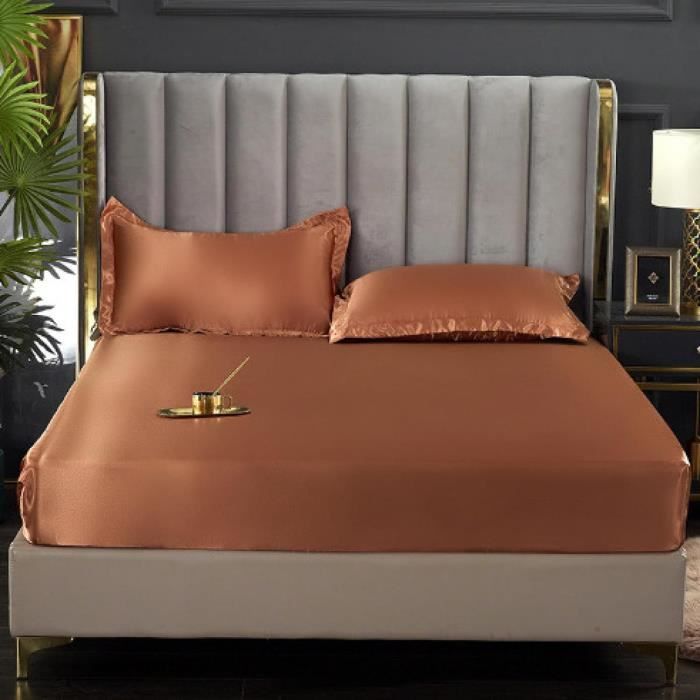 Drap-housse Satin élastique - Taille 135x190x25cm, Polyester Soyeux, Confortable Et Frais - Pour Matelas 140/160/200 Cm