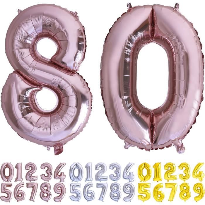 Ballon Gonflable Or Rose 82 Cm - Numéro 55, Pour Anniversaire, Mariage, Fête
