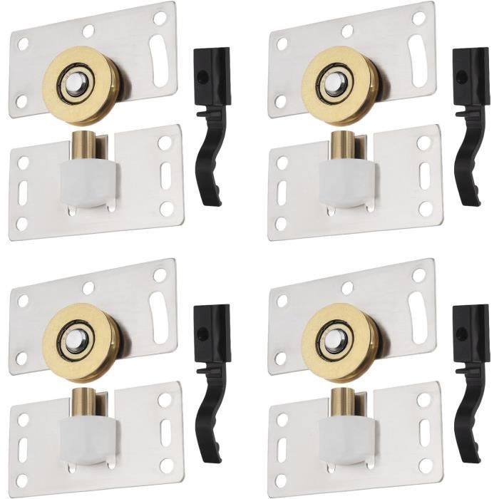 Lot De 4 Rouleaux De Porte Coulissante En Acier Inoxydable Et