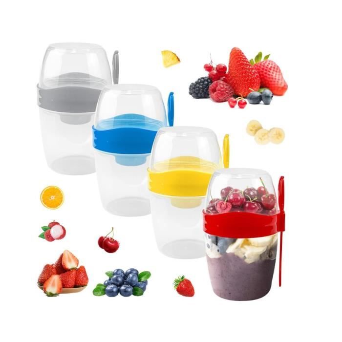 Gobelet 2 En 1 Starward 900ml | Pour Céréales Et Yaourt | Avec Fourchette Et Récipient Vinaigrette | Lot De 2