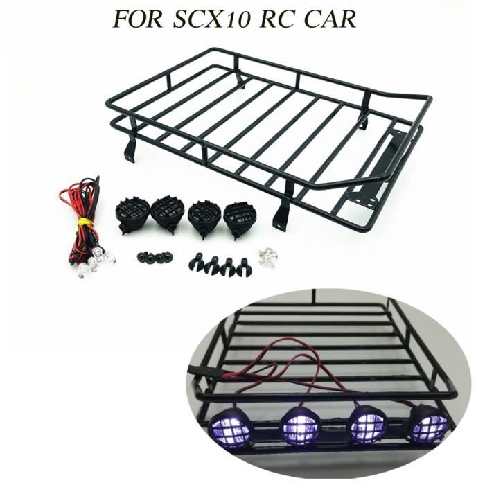 VGEBY Galerie de toit RC Porte-bagages de toit 1/10 RC avec filet de  rangement et lumière LED 238x156mm pour Jeep Wrangler SCX10 II - Cdiscount  Auto