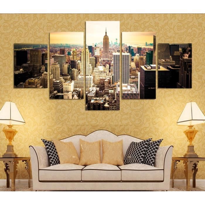 5 Piece Mode Hd Imprime New York Ville Enfants Toile Peinture Mur