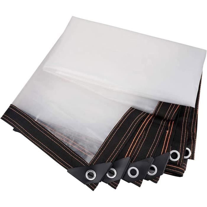 1x1m Bâche Transparente Extérieur, Bache Imperméable avec Oeillet
