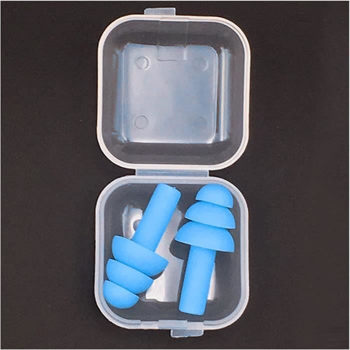 Bouchons D'oreille Réutilisables - 7 Embouts Tailles XS à L, Réduction Bruit 35dB, Pour Dormir Et Voyager