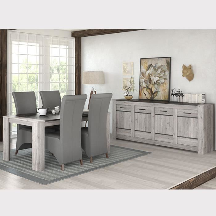 Salle A Manger Chene Gris Achat Vente Pas Cher