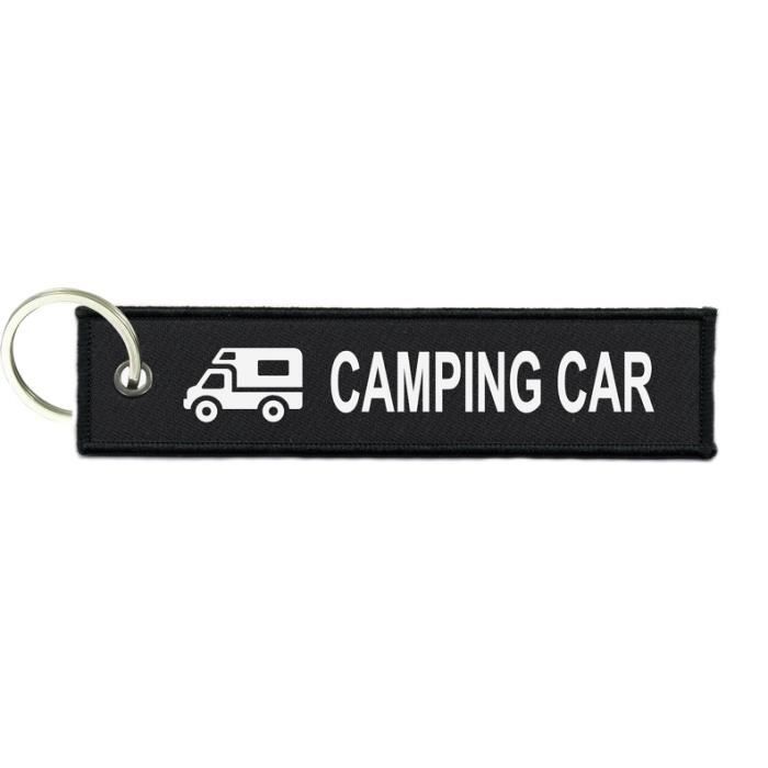 Porte cles clefs camping car moto Noir Blc