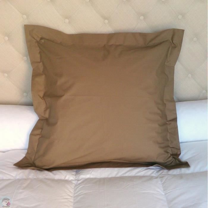 Taie d oreiller 60x60 cm taupe - Achat / Vente taie d'oreiller - Soldes