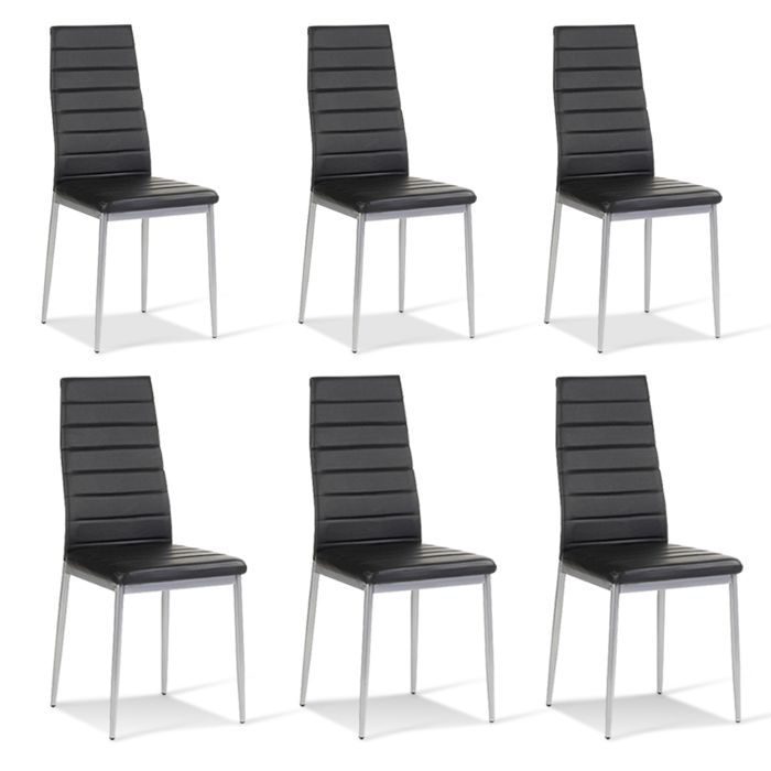Lot de 6 chaises salle à manger noires  Lena  DESIGNETSAMAISON
