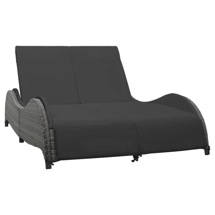 Chaise Longue De Jardin Bain Relaxation Fauteuil Relax Exterieur Double Avec Coussin Resine Tressee Anthracite Achat Vente Chaise Longue Chaise Longue De Jardin Bain Cdiscount