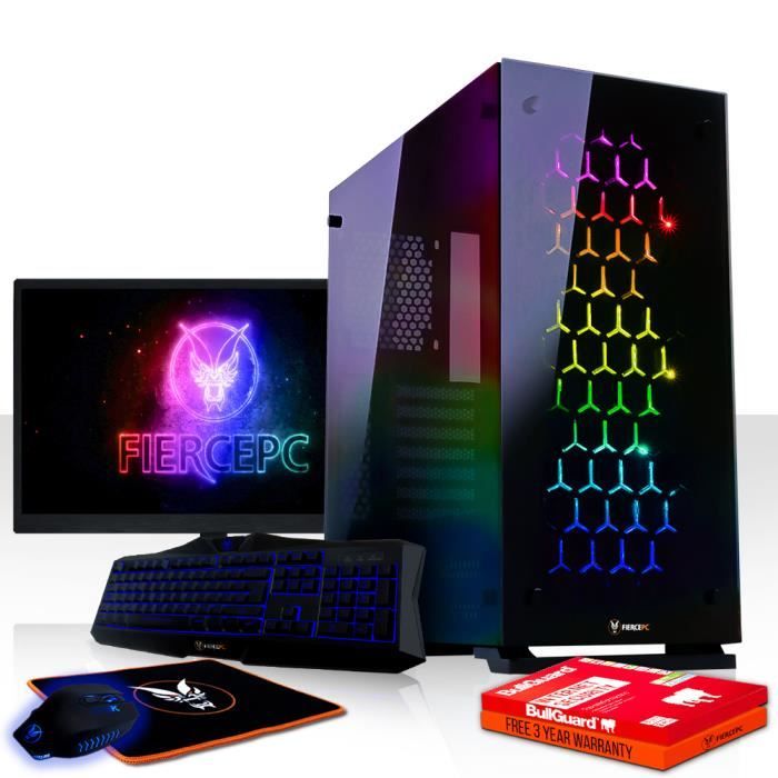  Ordinateur de bureau Fierce APACHE PC Gamer de Bureau - Intel Core i5 7500 4x3.8GHz CPU, 8Go RAM, GTX 1050 2Go, 1To HDD - 458980 pas cher