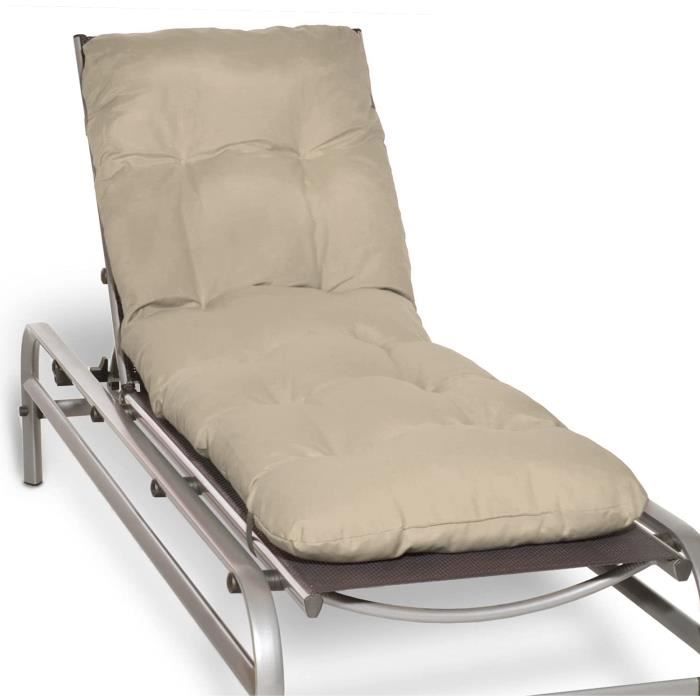Coussin Pour Chaise Longue En Laine D'agneau - Dimensions 160x50 Cm, Blanc, Avec Sangles Ajustables Et Dos Antidérapant