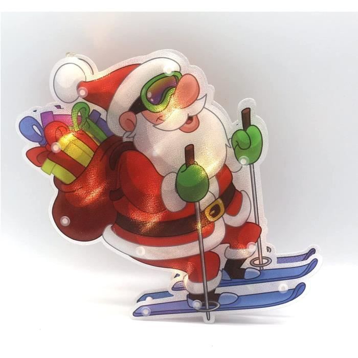 Guirlande Lumineuse,Lumières de Ventouse de Noël,Lumière de Ventouse de  Fenêtre de Noël,Ski Père Noël Sucker Lumières LED,pour A736 - Cdiscount  Maison