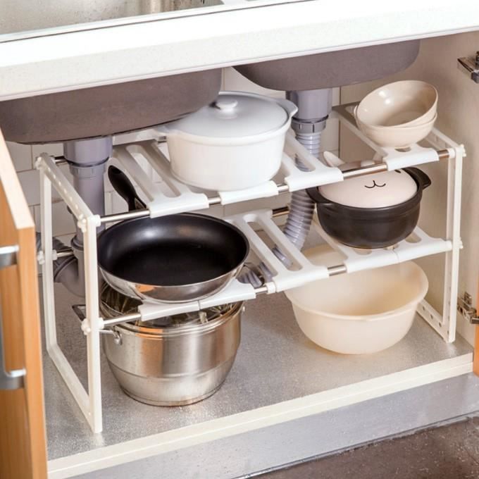 SUPPORT DE CASSEROLES sous l'évier, organisateur en acier inoxydable, EUR 36,17 - FR SUPPORT DE CASSEROLES sous l'évier, organisateur en acier inoxydable, EUR 36,17 - FR