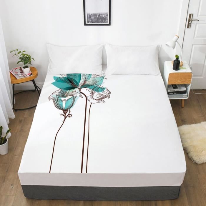 Drap-housse Microfibre 140x200 Cm Avec élastique - Motif Cerf Orange - Pour Fille Et Garçon