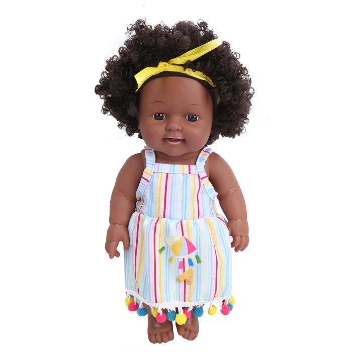 Poupee d enfants Poupee Bebe Fille Africaine de Simulation Cheveux Boucles Peau Noire 11 8 po Jouet de Jeu de Role Cdiscount Jeux Jouets