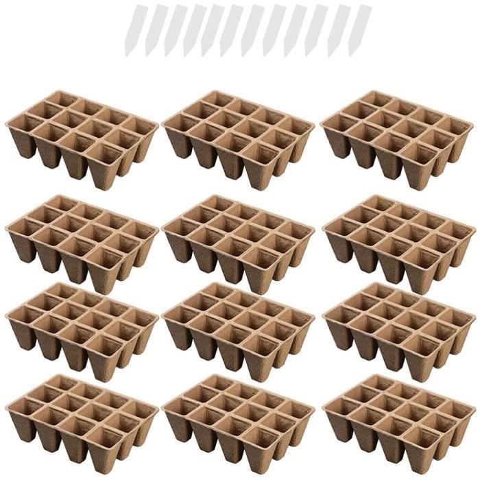 100 Pièces Granules Tourbe Bouchons Semis - Blocs Sol Pépinière Jardin Écologiques