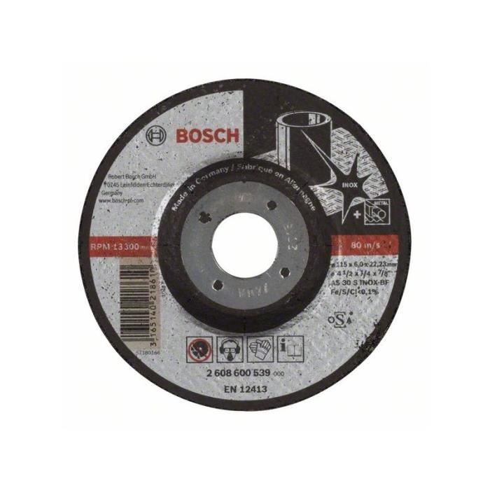 Disque abrasif courbé pour InoxInox AS 30 INOX BF 115 mm 22 23 mm 6 mm Bosch - vue 2