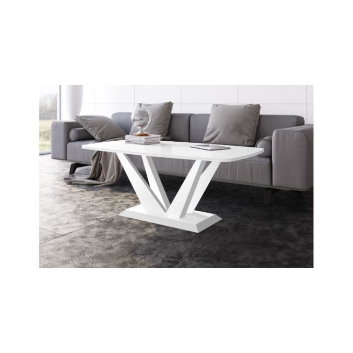 table basse design 125 cm x 68 cm x 50 cm - blanc