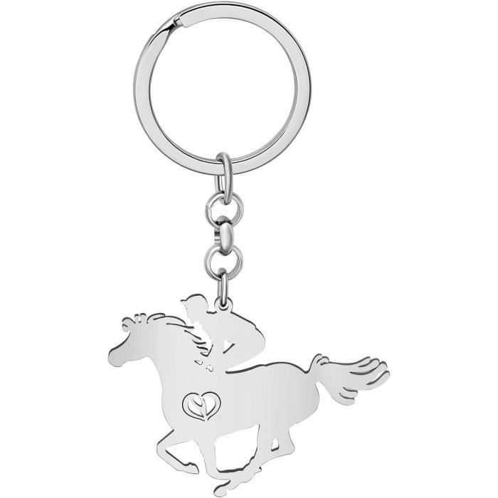 Porte-Clés Cheval Acier Inoxydable Porte-Clés Voiture Animaux Bijoux ...