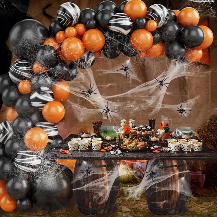 Kit Décoration Halloween Complet - Bannière, Ballons, Nappe Sanglante, Tatouages Et Ruban Pour Une Fête Effrayante