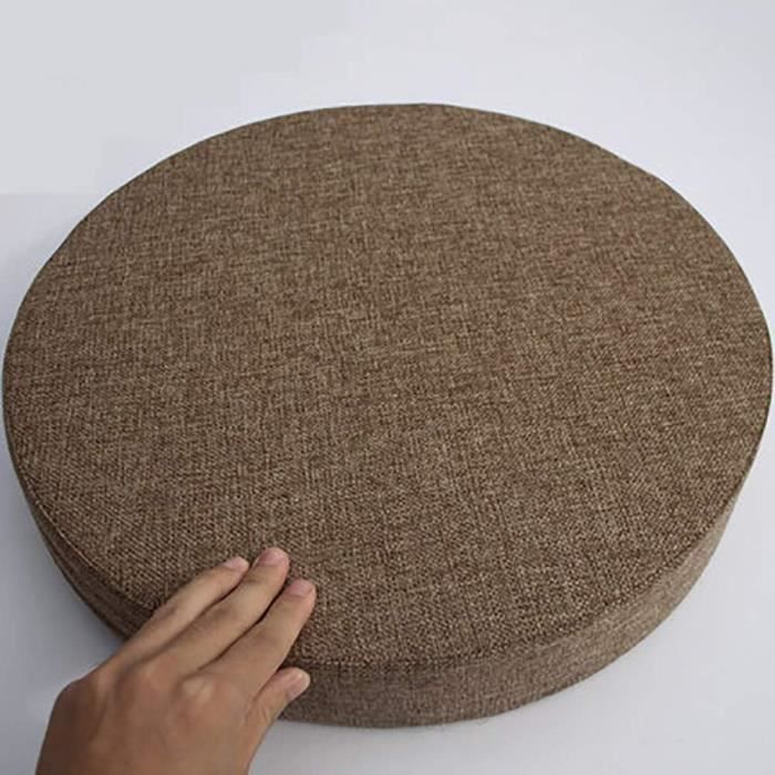 Coussin Rond épais Velours Côtelé - 50 Cm, Rembourrage Coton PP, Pour Salon, Chambre, Méditation (gris Foncé)