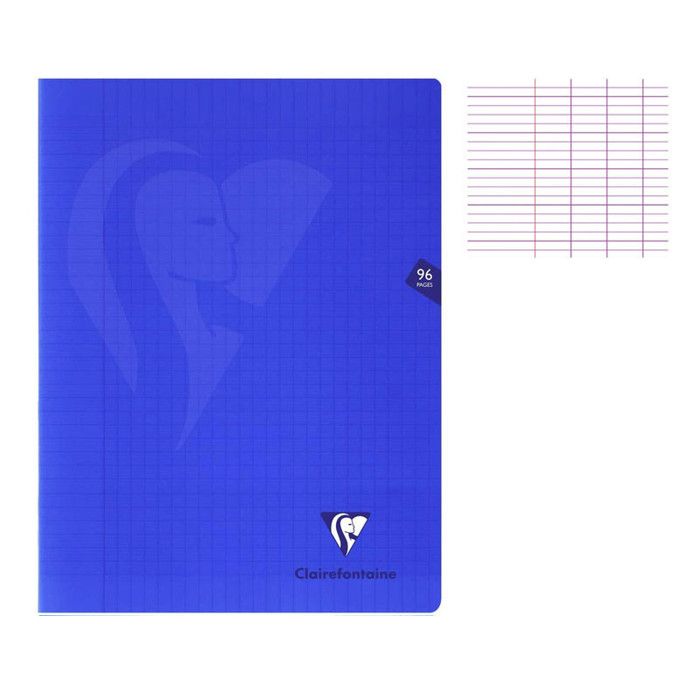 Clairefontaine Cahier Polypro Grands Carreaux Sans Spirales 96 Pages 24 X 32 Assortis Lot De 3