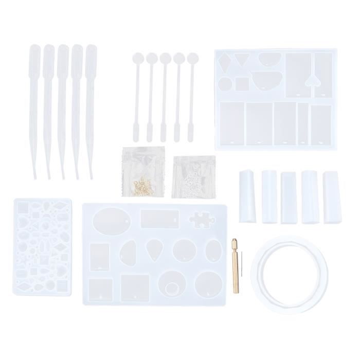 Moule En Silicone Pour Résine (600080) - Formes Cercle, Cœur, Ovale, Carré - DIY Bijoux