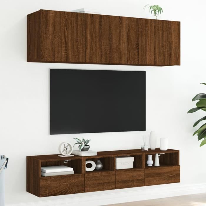 Meuble TV Suspendu VidaXL – Chêne Marron, 60x30x30 Cm, Bois D'ingénierie, 2 Compartiments