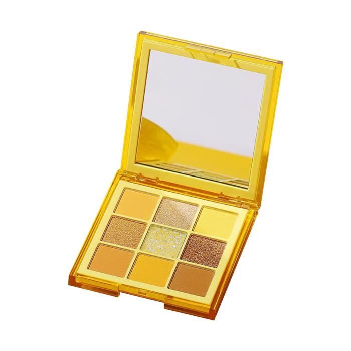 Boîtier Métallique Jaune Miss Fiorucci Avec 5 Fards à Paupières - Palette De Maquillage Poudre Compacte