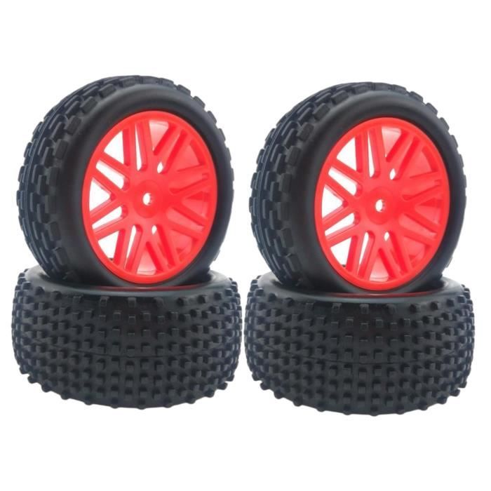 4 Pneus RC Tout-Terrain 17 Mm Hex Pour Buggy 1/8 – Compatible Kyosho MP10, HSP – Caoutchouc Souple Et Roues Plastique