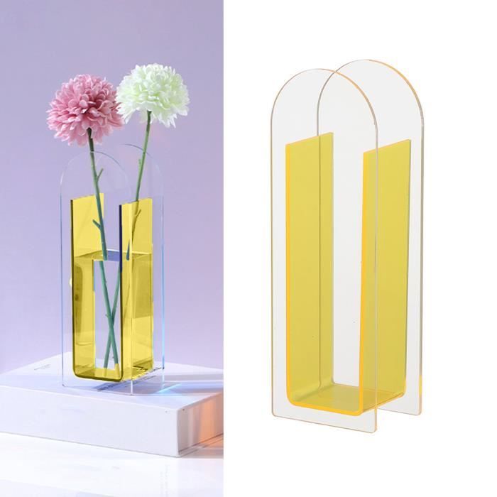 Vase Décoratif Moderne En Acrylique Transparent – Rectangulaire 30x10x6,5 Cm – Centre De Table, Mariage, Maison