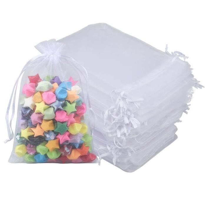 100 PCS Sacs Organza,12X9CM,Sachet Bonbon,Sac Cadeau Anniversaire,Sac