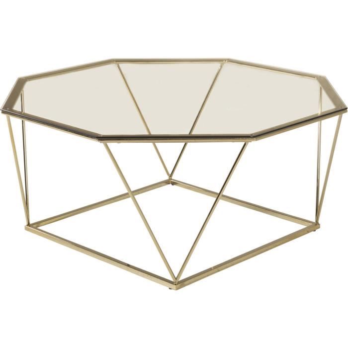 table basse octogonale en verre osterlen cuivre - jardindeco - salon - meuble de salon - contemporain - design