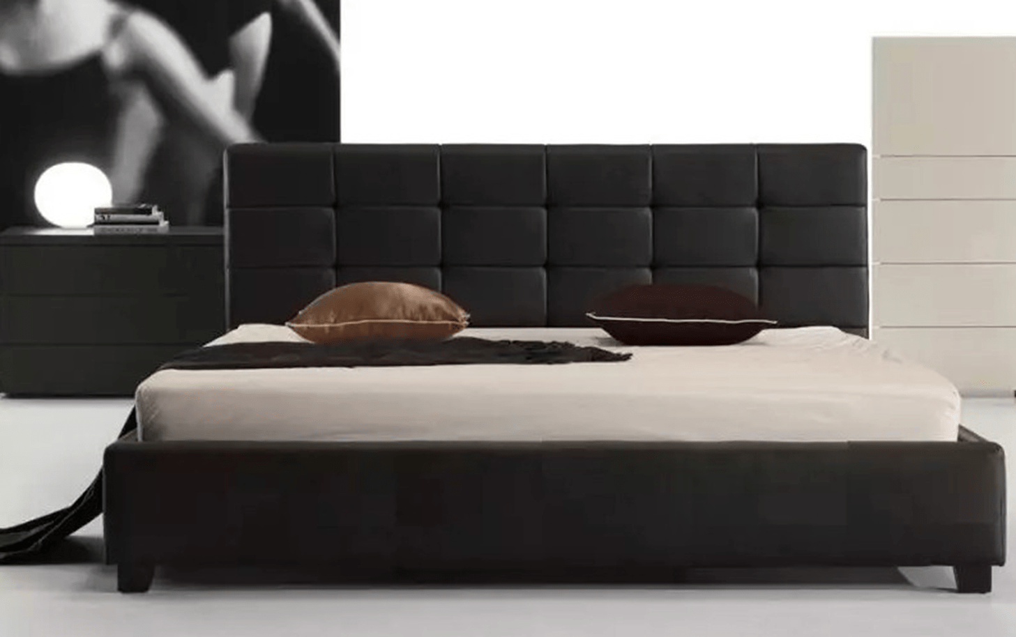 alex solide et confortable lit avec sommier tete de lit capitonnee noirs pieds en 12 5 cm pour matelas en 160x200 2 x 14 cdiscount maison