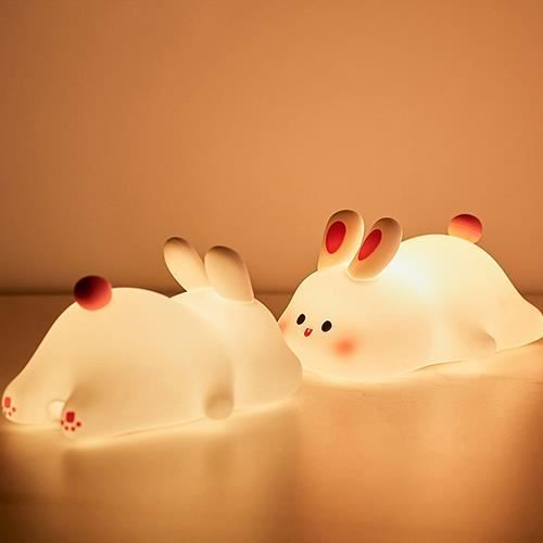Veilleuse en silicone Big Face Rabbit,Veilleuse enfants,lampe lapin lampe mignonne, 6 couleurs veilleuse ,commande vocale