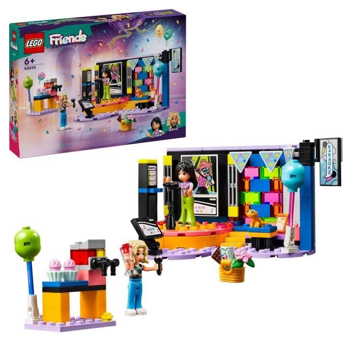 lego® 42610 friends le karaoké, jouet musical avec poupées et figurines liann et nova et un gecko