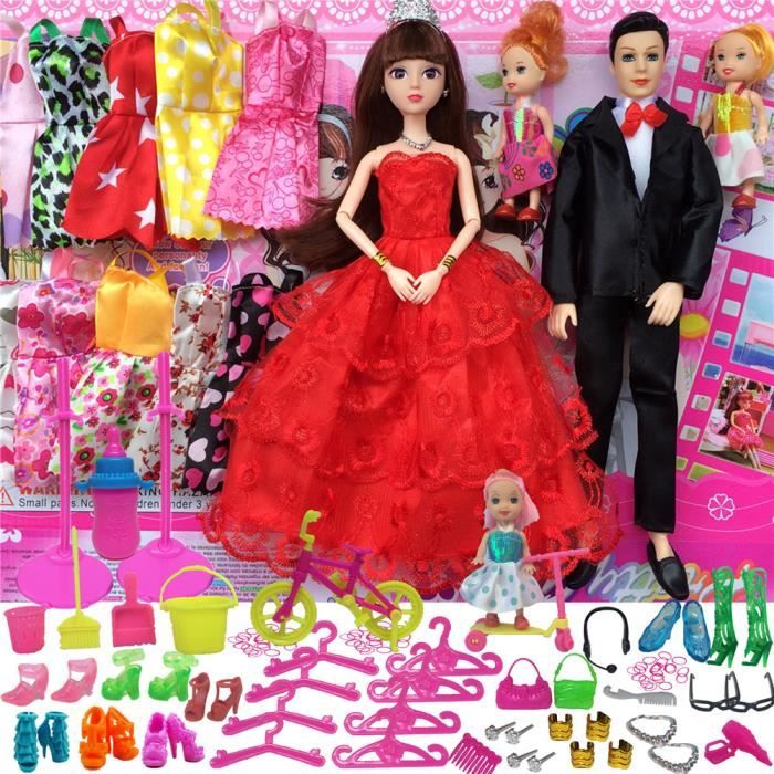 Poupon Papa Mere Fille Jumelle 10 Jupe 60 Accessoires