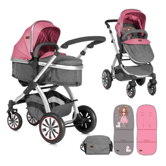 Poussette combinee Aurora Lorelli Rose Cdiscount Puericulture Eveil bebe