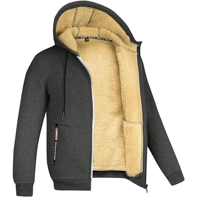 Sweat à Capuche Homme Polaire Hiver – Chaud, Doux Et Confortable Pour Le Quotidien